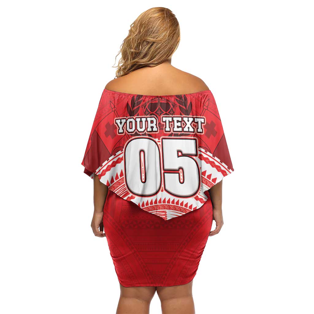 Custom Tonga Rugby Mate Ma'a Family Matching Off Shoulder Short Dress and Hawaiian Shirt Tongan Pride Unique Style LT05 - Polynesian Pride