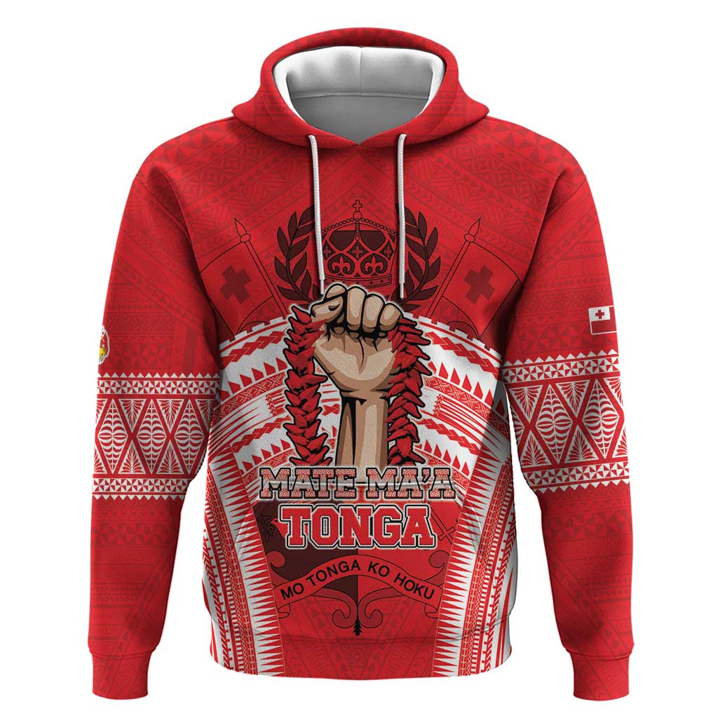 Custom Tonga Rugby Mate Ma'a Hoodie Tongan Pride Unique Style LT05 Pullover Hoodie Red - Polynesian Pride