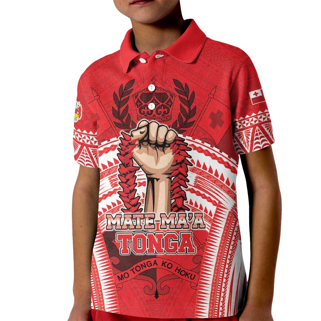 Custom Tonga Rugby Mate Ma'a Kid Polo Shirt Tongan Pride Unique Style LT05 Kid Red - Polynesian Pride