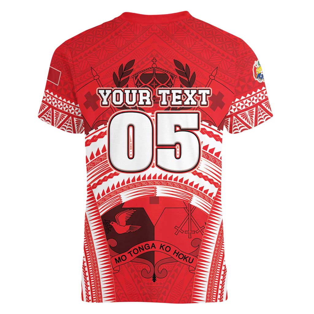 Custom Tonga Rugby Mate Ma'a Women V-Neck T-Shirt Tongan Pride Unique Style LT05 - Polynesian Pride