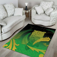 New Zealand Aotearoa Ruru Area Rug Maori Fern Art Green LT05 - Polynesian Pride