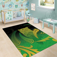New Zealand Aotearoa Ruru Area Rug Maori Fern Art Green LT05 - Polynesian Pride