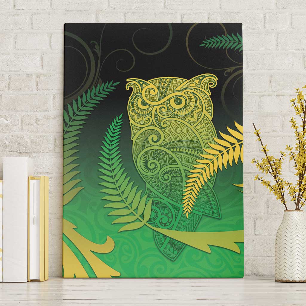 New Zealand Aotearoa Ruru Canvas Wall Art Maori Fern Art Green LT05 Without Frame Green - Polynesian Pride