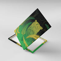 New Zealand Aotearoa Ruru Canvas Wall Art Maori Fern Art Green LT05 With Frame Green - Polynesian Pride
