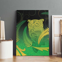 New Zealand Aotearoa Ruru Canvas Wall Art Maori Fern Art Green LT05 - Polynesian Pride