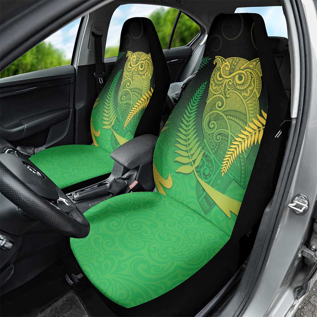 New Zealand Aotearoa Ruru Car Seat Cover Maori Fern Art Green LT05 - Polynesian Pride