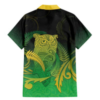 New Zealand Aotearoa Ruru Family Matching Mermaid Dress and Hawaiian Shirt Maori Fern Art Green LT05 - Polynesian Pride