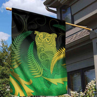 New Zealand Aotearoa Ruru Garden Flag Maori Fern Art Green LT05 - Polynesian Pride