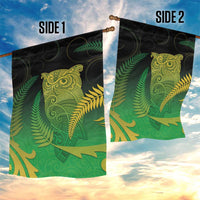 New Zealand Aotearoa Ruru Garden Flag Maori Fern Art Green LT05 - Polynesian Pride