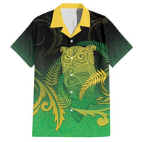 New Zealand Aotearoa Ruru Hawaiian Shirt Maori Fern Art Green LT05 Green - Polynesian Pride