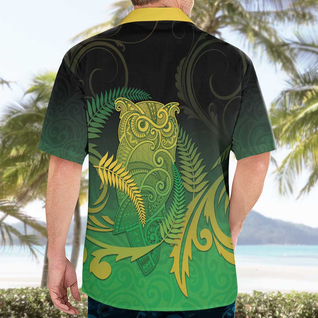 New Zealand Aotearoa Ruru Hawaiian Shirt Maori Fern Art Green LT05 - Polynesian Pride