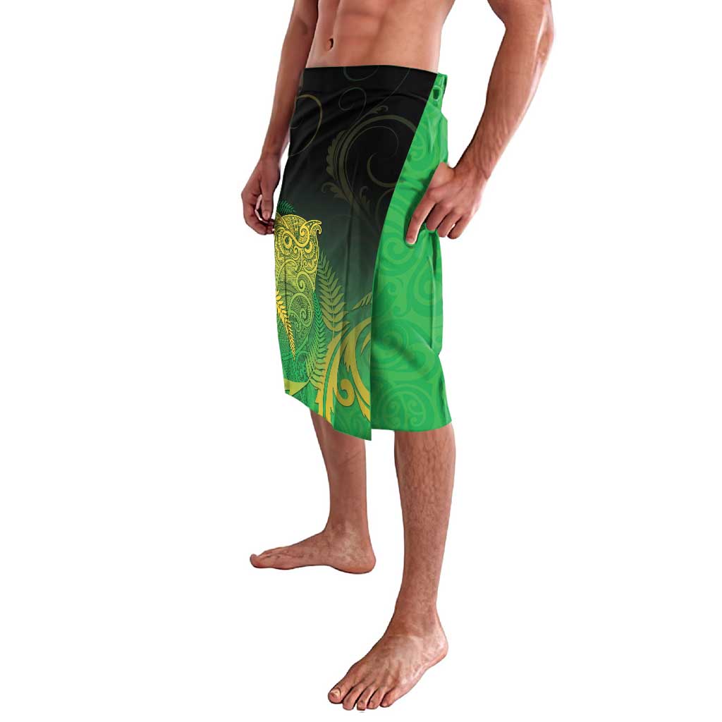 New Zealand Aotearoa Ruru Lavalava Maori Fern Art Green