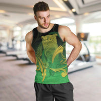 New Zealand Aotearoa Ruru Men Tank Top Maori Fern Art Green LT05 Green - Polynesian Pride