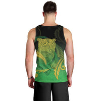 New Zealand Aotearoa Ruru Men Tank Top Maori Fern Art Green LT05 - Polynesian Pride