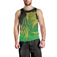 New Zealand Aotearoa Ruru Men Tank Top Maori Fern Art Green LT05 - Polynesian Pride