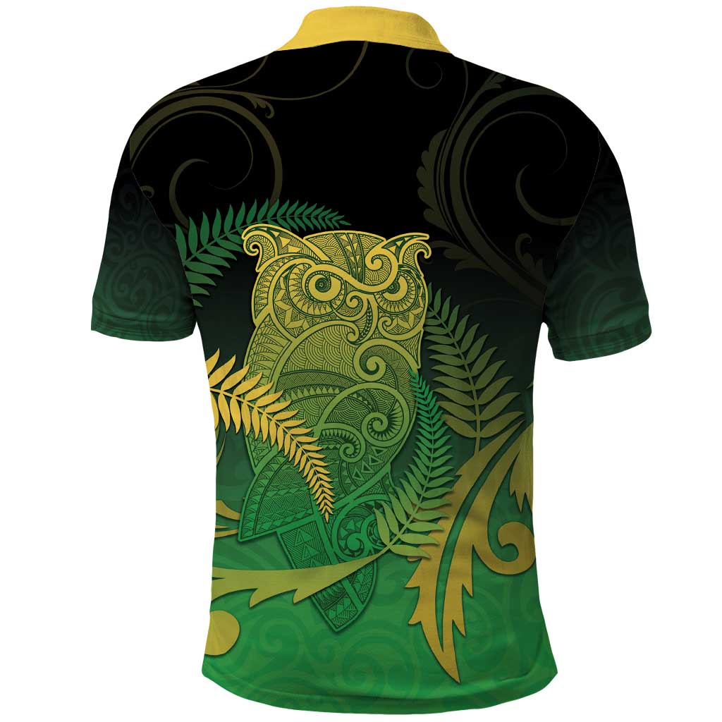 New Zealand Aotearoa Ruru Polo Shirt Maori Fern Art Green LT05 - Polynesian Pride