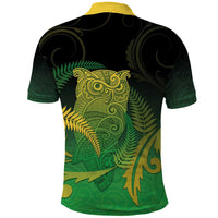 New Zealand Aotearoa Ruru Polo Shirt Maori Fern Art Green LT05 - Polynesian Pride