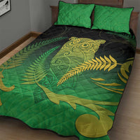 New Zealand Aotearoa Ruru Quilt Bed Set Maori Fern Art Green LT05 - Polynesian Pride
