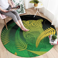 New Zealand Aotearoa Ruru Round Carpet Maori Fern Art Green LT05 - Polynesian Pride