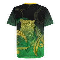 New Zealand Aotearoa Ruru Rugby Jersey Maori Fern Art Green LT05 - Polynesian Pride