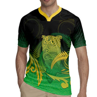 New Zealand Aotearoa Ruru Rugby Jersey Maori Fern Art Green LT05 - Polynesian Pride