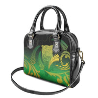 New Zealand Aotearoa Ruru Shoulder Handbag Maori Fern Art Green LT05 - Polynesian Pride
