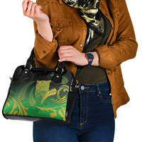 New Zealand Aotearoa Ruru Shoulder Handbag Maori Fern Art Green LT05 - Polynesian Pride
