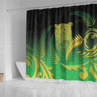 New Zealand Aotearoa Ruru Shower Curtain Maori Fern Art Green LT05 - Polynesian Pride