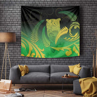 New Zealand Aotearoa Ruru Tapestry Maori Fern Art Green LT05 Green - Polynesian Pride