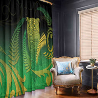 New Zealand Aotearoa Ruru Window Curtain Maori Fern Art Green LT05 - Polynesian Pride