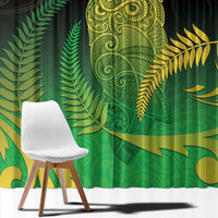 New Zealand Aotearoa Ruru Window Curtain Maori Fern Art Green LT05 - Polynesian Pride