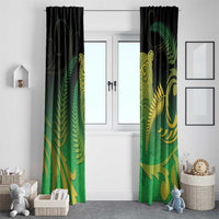 New Zealand Aotearoa Ruru Window Curtain Maori Fern Art Green LT05 - Polynesian Pride