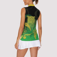 New Zealand Aotearoa Ruru Women Sleeveless Polo Shirt Maori Fern Art Green LT05 - Polynesian Pride