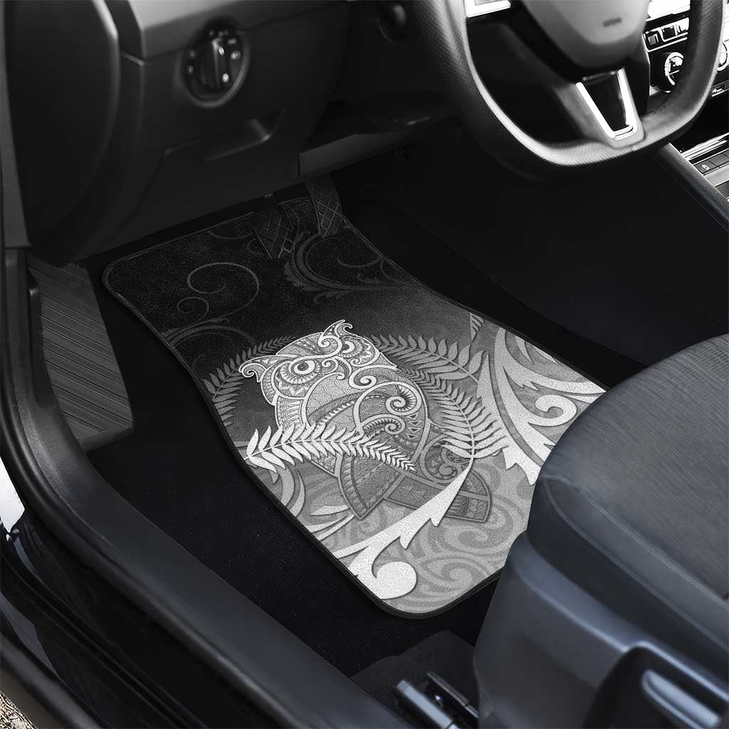 New Zealand Aotearoa Ruru Car Mats Maori Fern Art Black LT05 - Polynesian Pride
