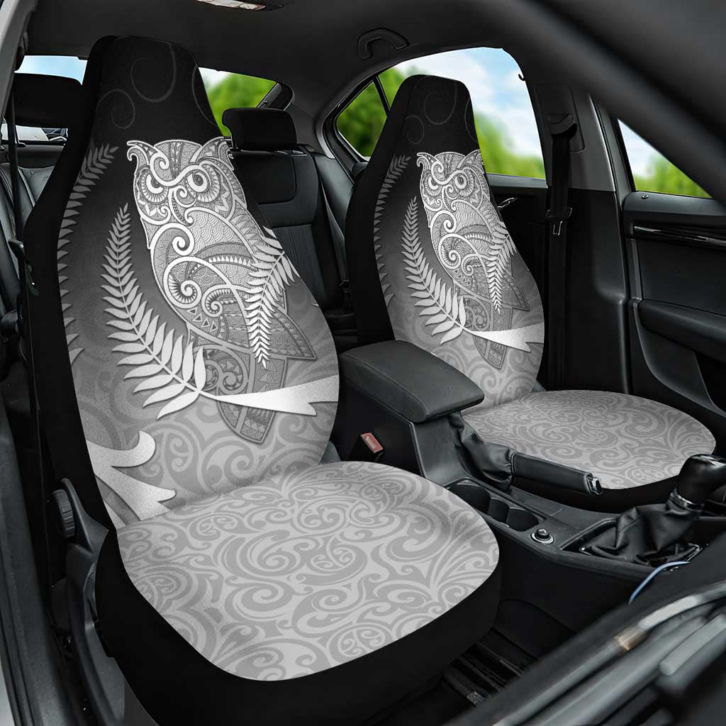 New Zealand Aotearoa Ruru Car Seat Cover Maori Fern Art Black LT05 One Size Black - Polynesian Pride