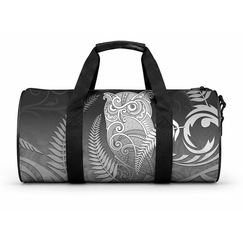 New Zealand Aotearoa Ruru Duffle Bag Maori Fern Art Black LT05 One size Black - Polynesian Pride