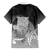 New Zealand Aotearoa Ruru Family Matching Puletasi and Hawaiian Shirt Maori Fern Art Black LT05 - Polynesian Pride