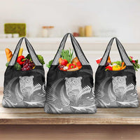New Zealand Aotearoa Ruru Grocery Bag Maori Fern Art Black LT05 3-pack One Size Black - Polynesian Pride