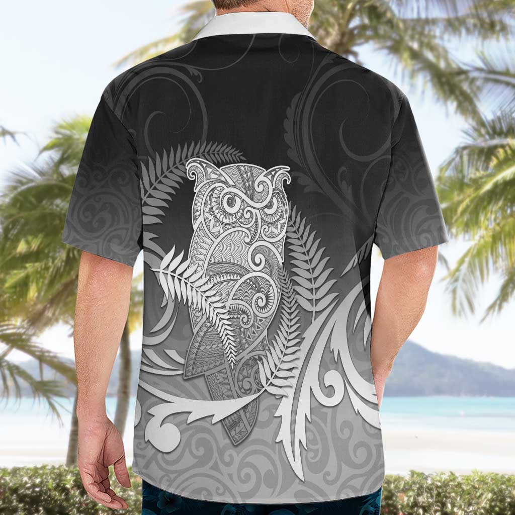 New Zealand Aotearoa Ruru Hawaiian Shirt Maori Fern Art Black LT05 - Polynesian Pride