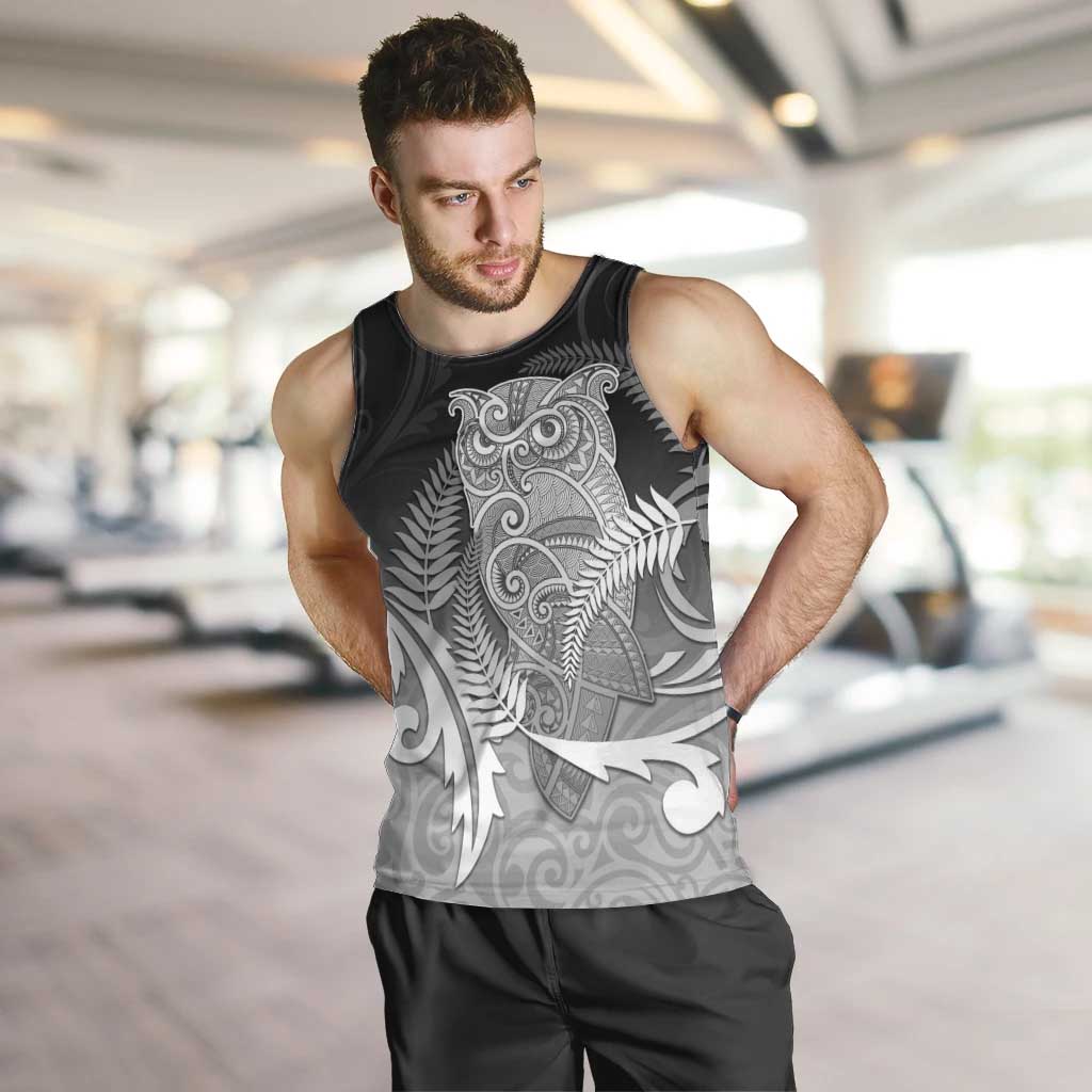 New Zealand Aotearoa Ruru Men Tank Top Maori Fern Art Black LT05 Black - Polynesian Pride