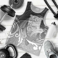 New Zealand Aotearoa Ruru Men Tank Top Maori Fern Art Black LT05 - Polynesian Pride
