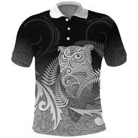 New Zealand Aotearoa Ruru Polo Shirt Maori Fern Art Black LT05 Black - Polynesian Pride