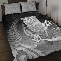 New Zealand Aotearoa Ruru Quilt Bed Set Maori Fern Art Black LT05 Black - Polynesian Pride