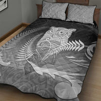 New Zealand Aotearoa Ruru Quilt Bed Set Maori Fern Art Black LT05 - Polynesian Pride