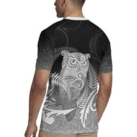 New Zealand Aotearoa Ruru Rugby Jersey Maori Fern Art Black LT05 - Polynesian Pride