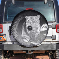 New Zealand Aotearoa Ruru Spare Tire Cover Maori Fern Art Black LT05 Black - Polynesian Pride