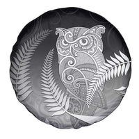 New Zealand Aotearoa Ruru Spare Tire Cover Maori Fern Art Black LT05 - Polynesian Pride
