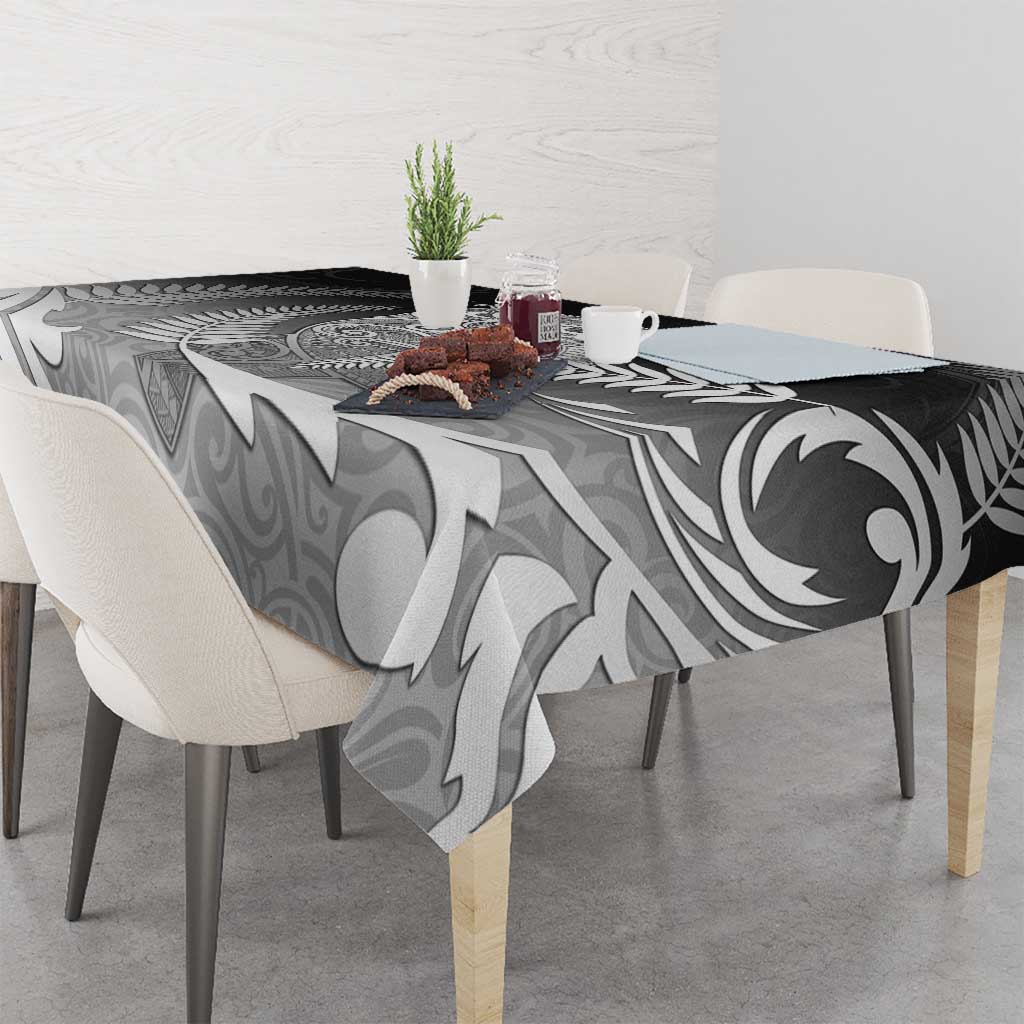 New Zealand Aotearoa Ruru Tablecloth Maori Fern Art Black LT05 - Polynesian Pride