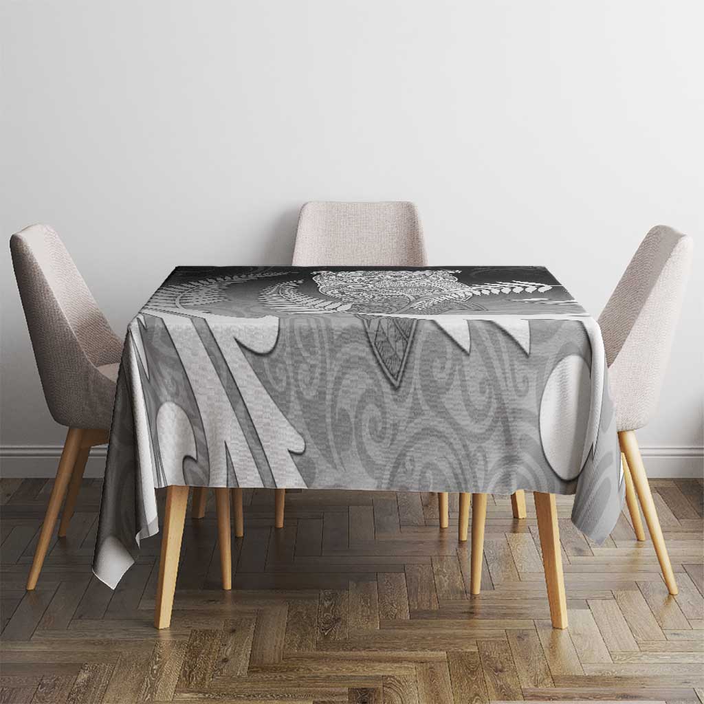 New Zealand Aotearoa Ruru Tablecloth Maori Fern Art Black LT05 - Polynesian Pride