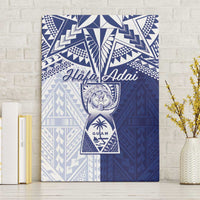 Northern Mariana Islands And Guam Canvas Wall Art Latte Stone With Tribal Pattern LT05 Without Frame Blue - Polynesian Pride